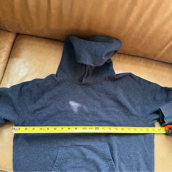 Naadam cotton cashmere hoodie sweatshirt in navy blue cozy luxe layer lounge - Picture 12 of 13